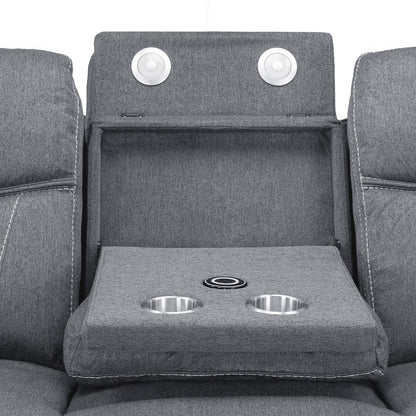 Orlando Grey Fabric 3 + 2 Electric Reclining Sofa Suite USB Charging