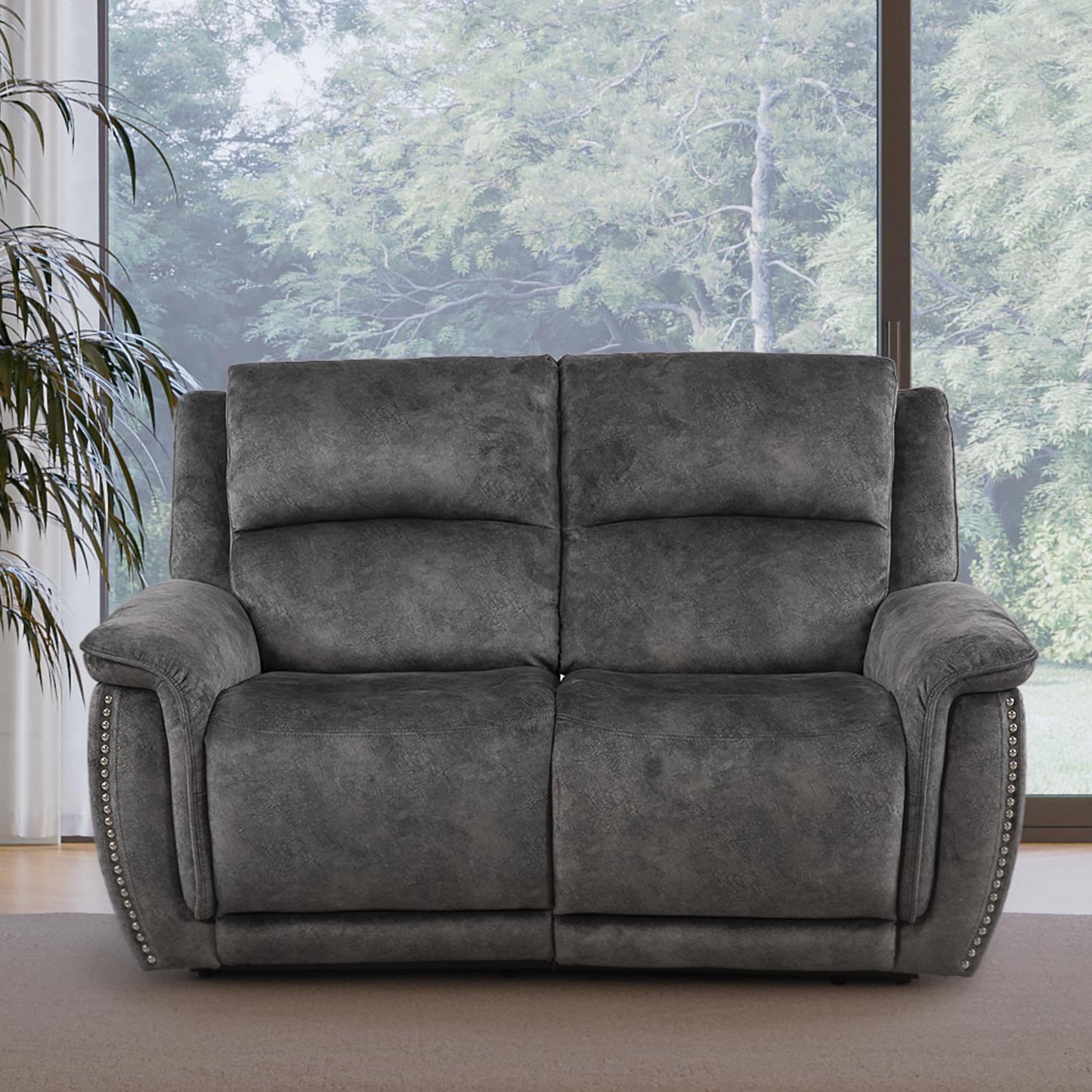 Mendoza Grey Plush Velvet Electric Reclining 3 Piece Sofa Suite 2 1 1