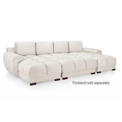 Zura Plush Velvet Large 3 Seater L Shaped Universal Corner Sofa Bed