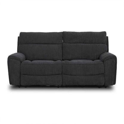 Lois Electric Reclining 3 Seater Sofa Settee Midnight Black USB Charging