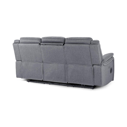 Orlando Grey Fabric 3 Piece Sofa Suite Electric Reclining USB 3 + 1 + 1