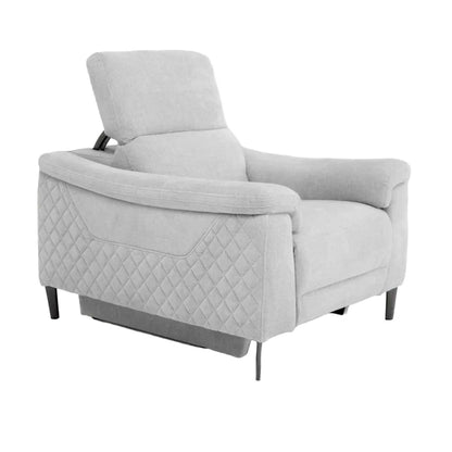 Oscar Electric Reclining 3 Piece Sofa Suite 2 + 1 + 1 Ivory Fabric