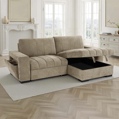 Frankie Universal Corner Sofa Bed with Storage USB & Cupholder
