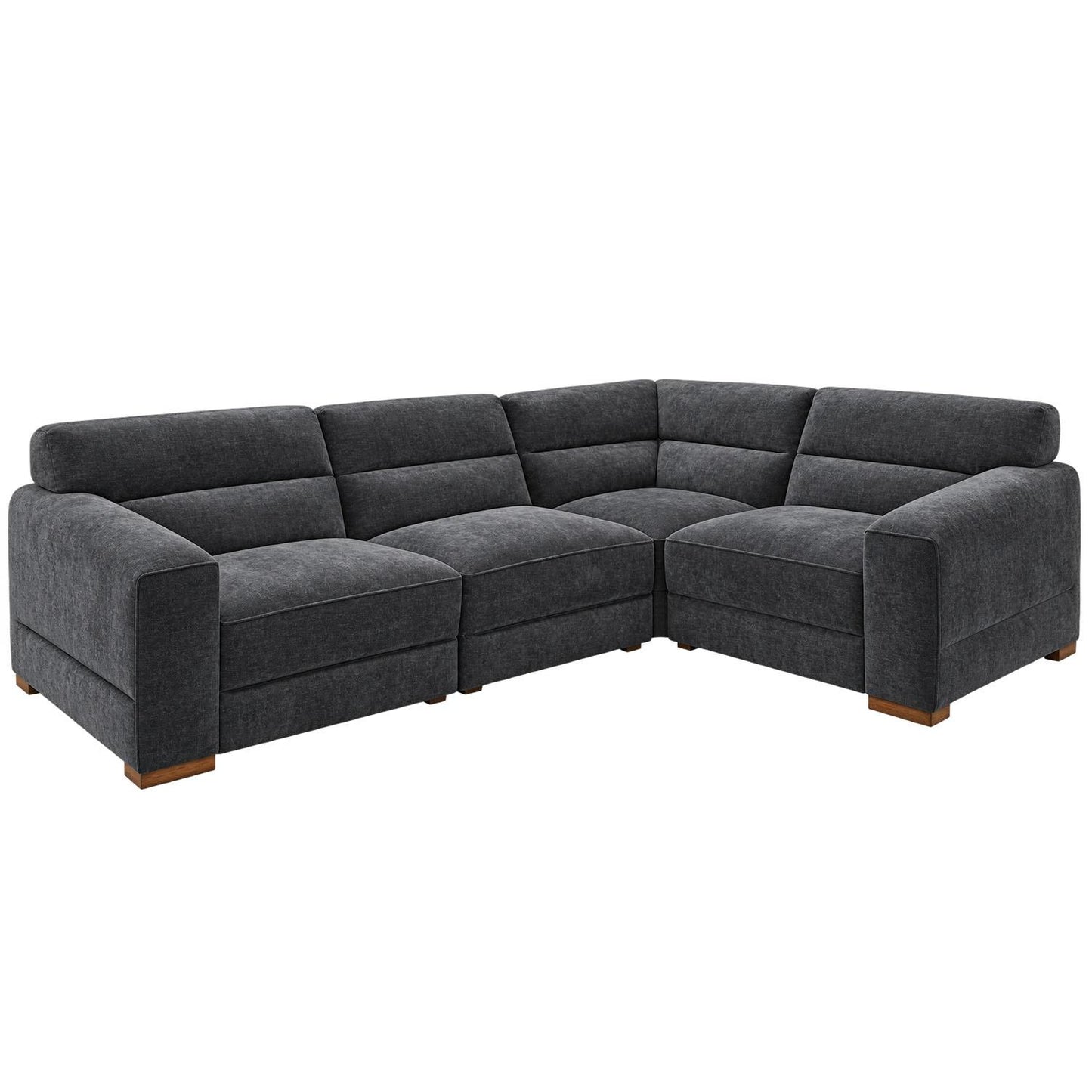 Clifton Universal Corner Sofa Soft Fabric Grey Green Charcoal