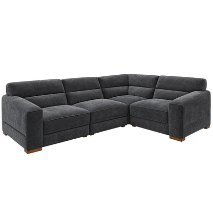 Clifton Universal Corner Sofa Soft Fabric Grey Green Charcoal