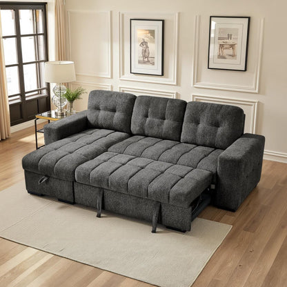 Luna 4 Seater Corner Sofa Bed Storage Chaise Beige Grey or Teal