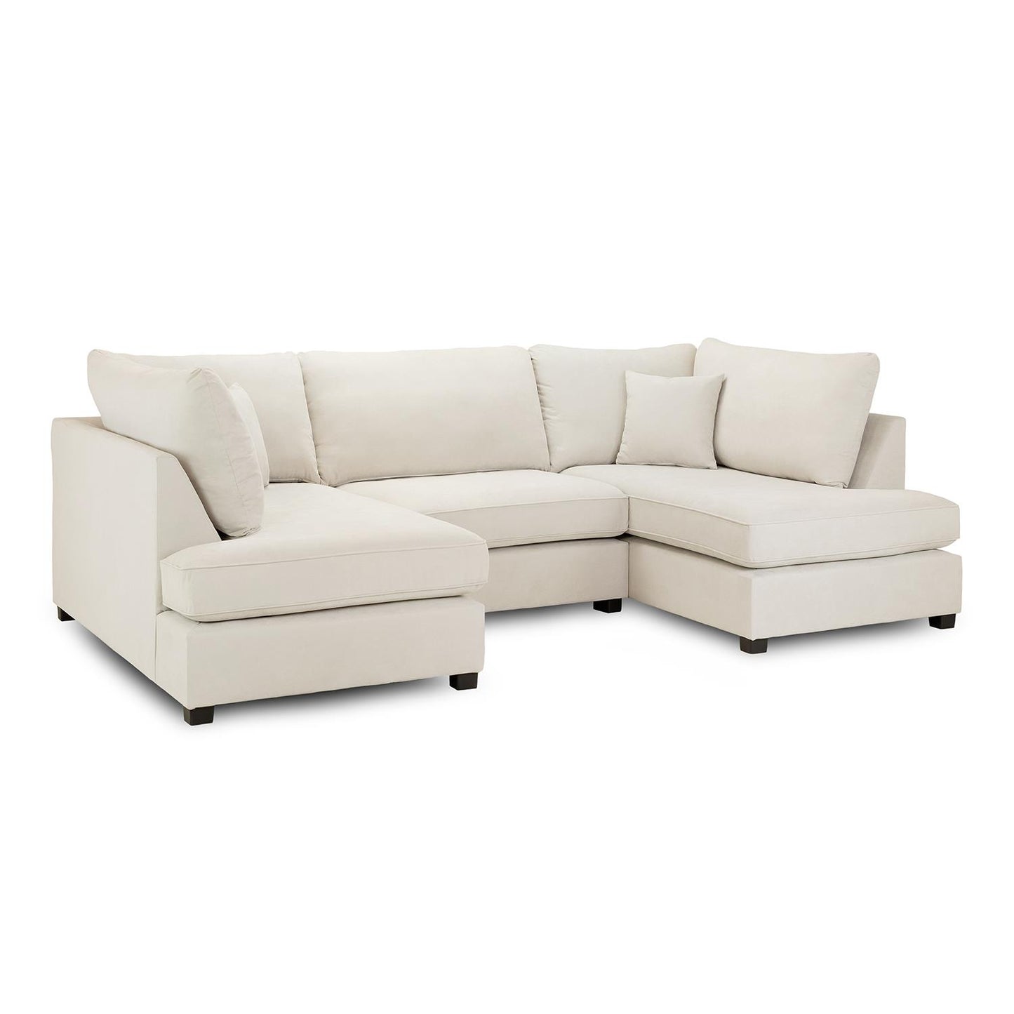 California Classic Fabric Beige, Black or Grey U shaped 6 Seater Sofa