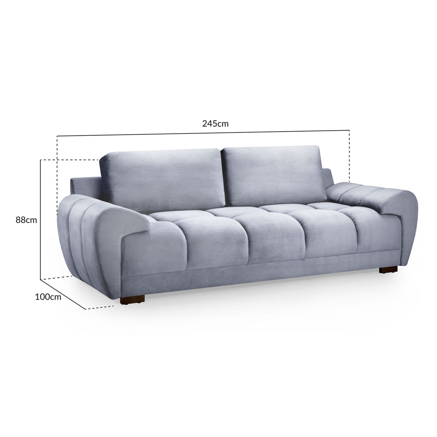 Zura Plush Velvet Large 3 + 2 Sofa Suite | Cream, Grey or Mocha