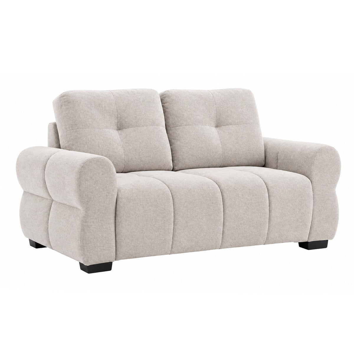 Sandford 3 2 Sofa Suite Fabric Set Rolled Arms Beige or Grey