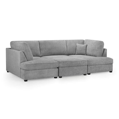 California Boucle Beige or Grey U shaped 6 Seater Sofa