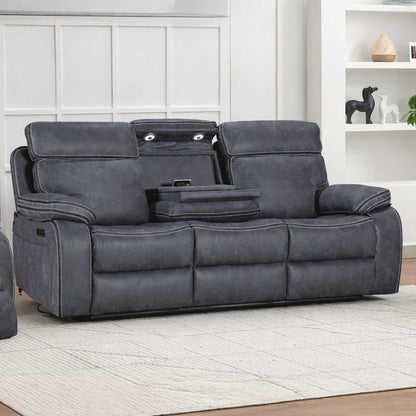 Tokyo LeatherAire Grey  3 + 2  Electric Recliner Sofas