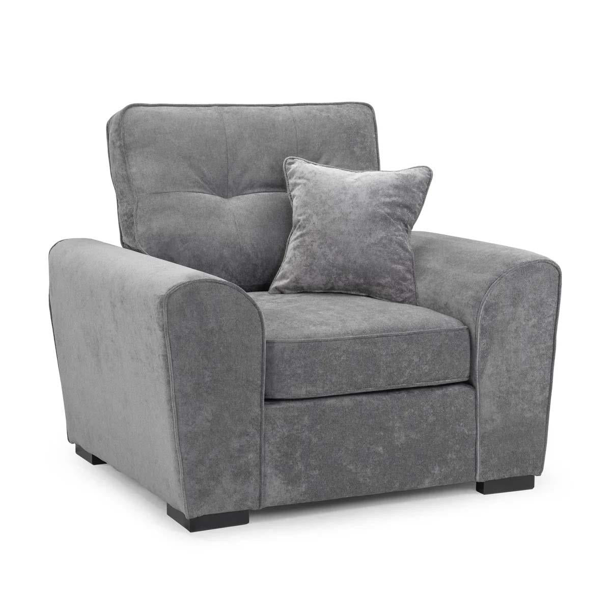 Montford Grey 3 + 2 + 1 Three Piece Sofa Suite High Back Fabric