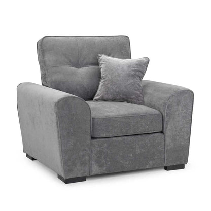 Montford Grey 3 + 2 + 1 Three Piece Sofa Suite High Back Fabric