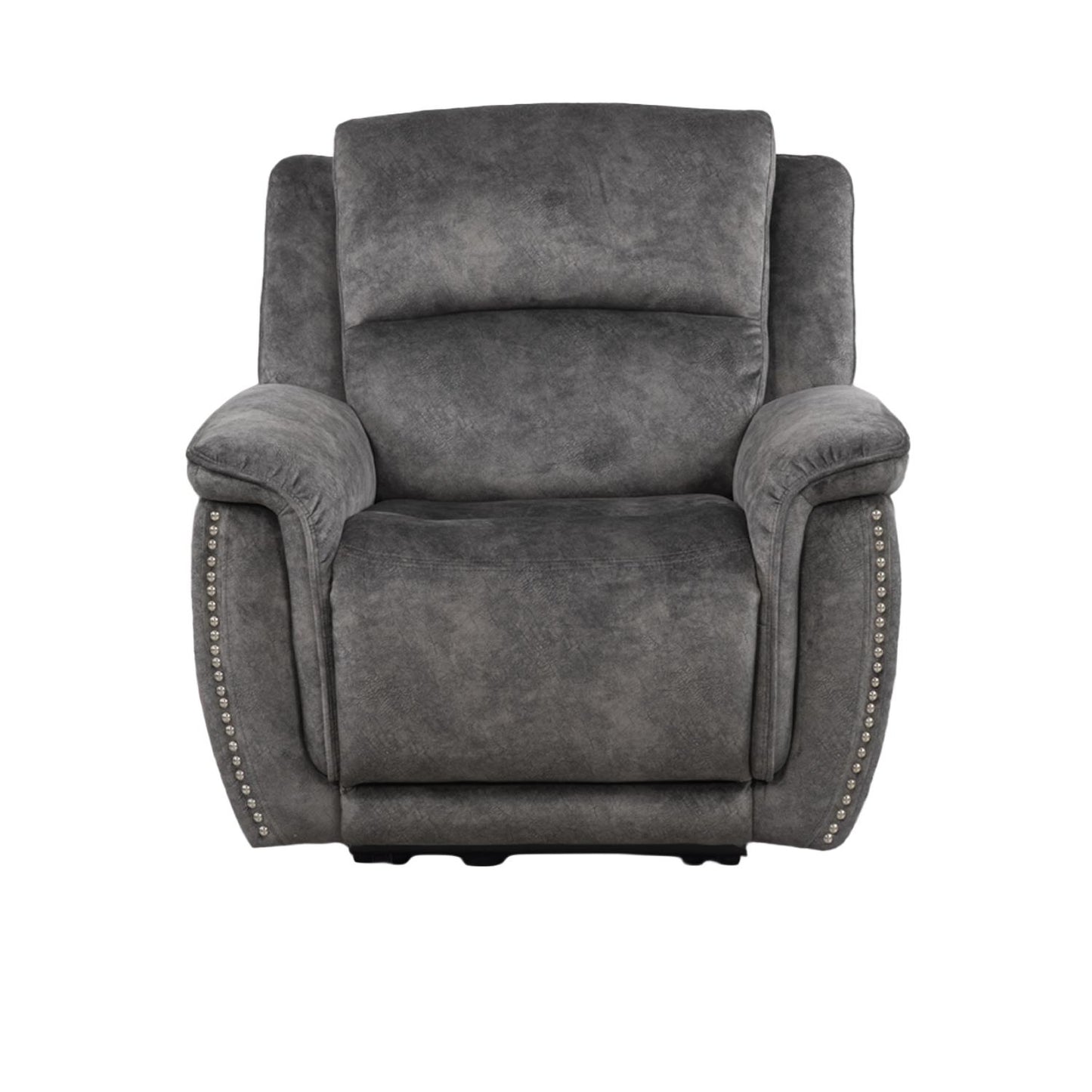 Mendoza Grey Plush Velvet Electric Reclining 3 Piece Sofa Suite 3 1 1