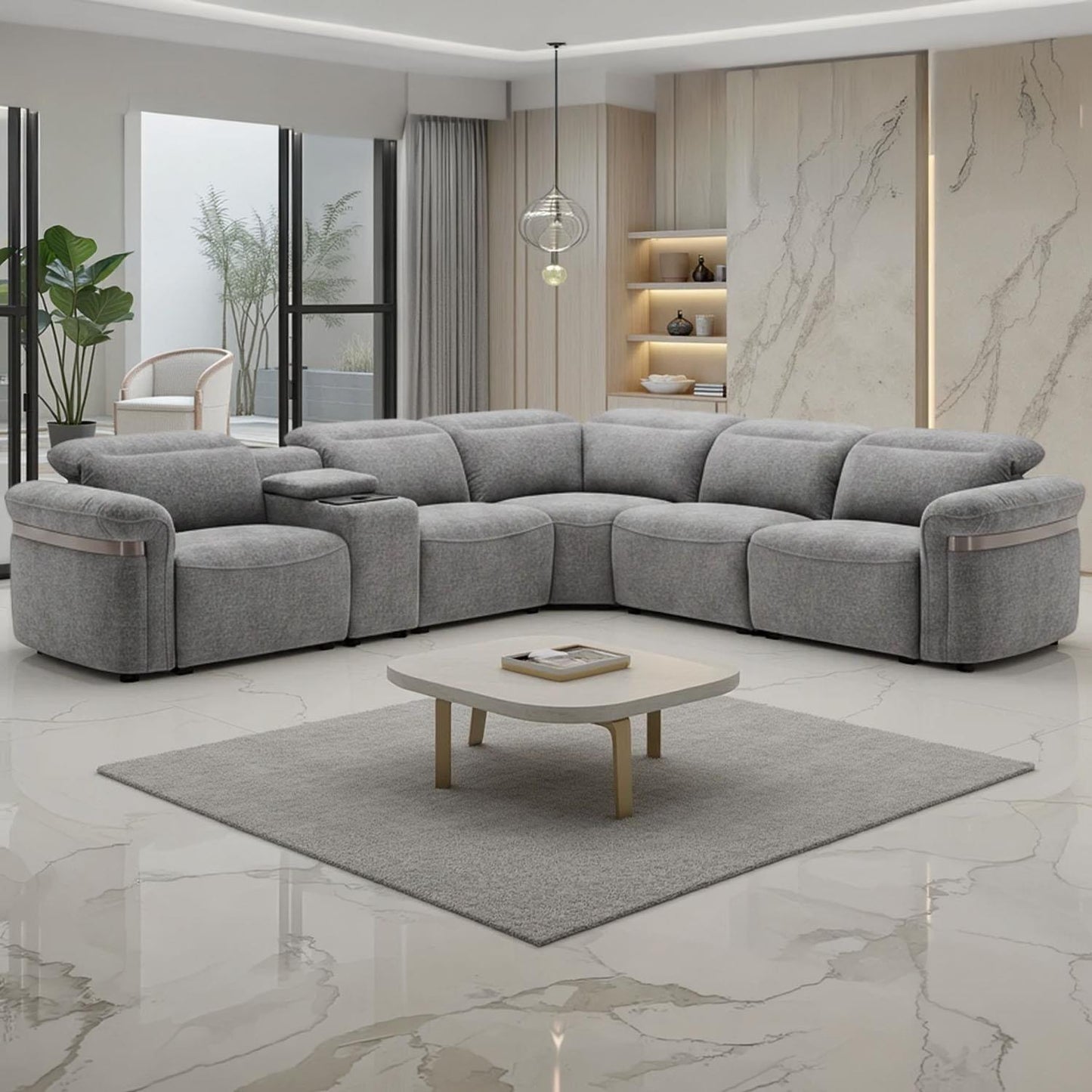 Buxley 5 Seater Electric Reclining Corner Sofa Wireless Charging