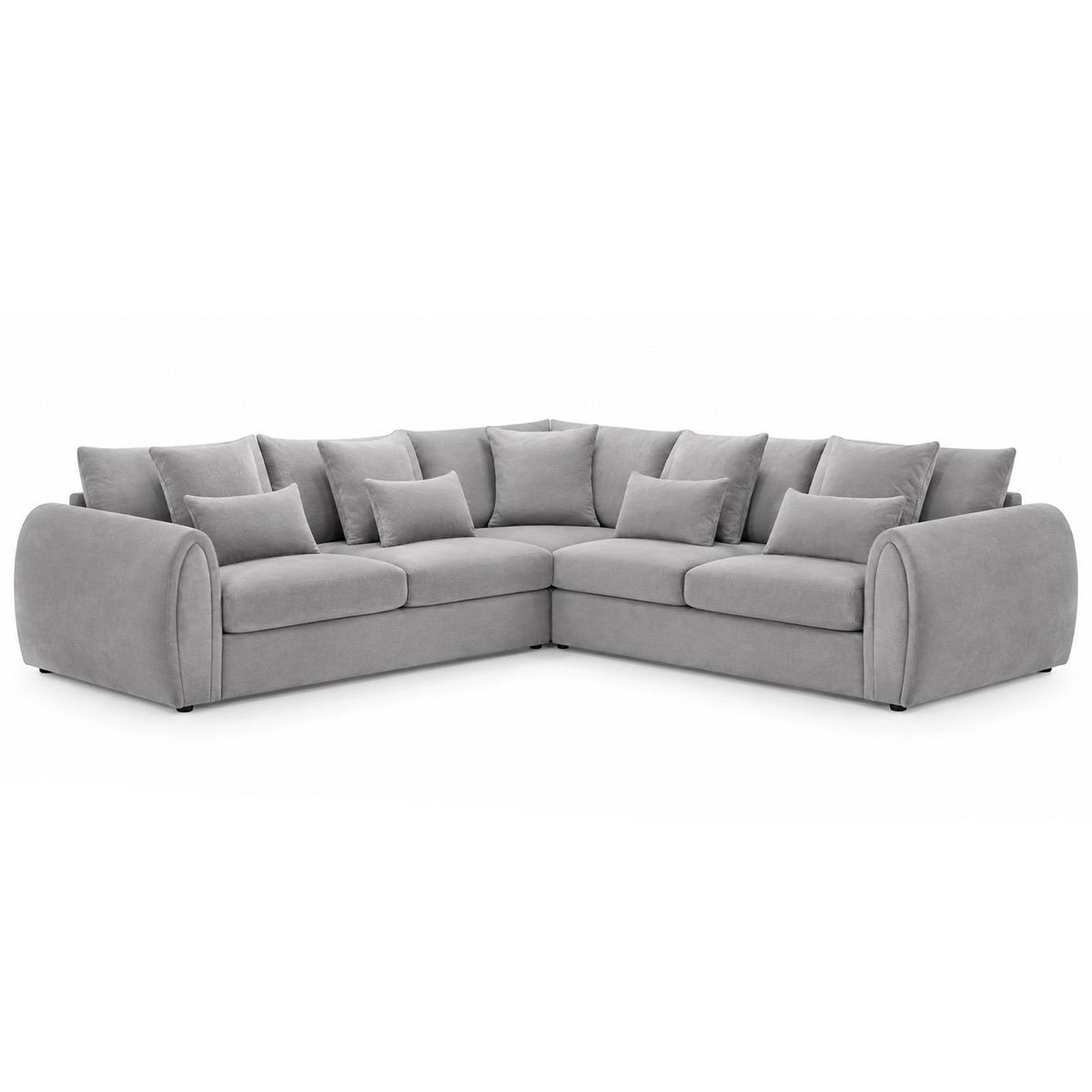Mercer Large 5 Seater 2 Corner 2 Velvet Sofa Grey or Mocha