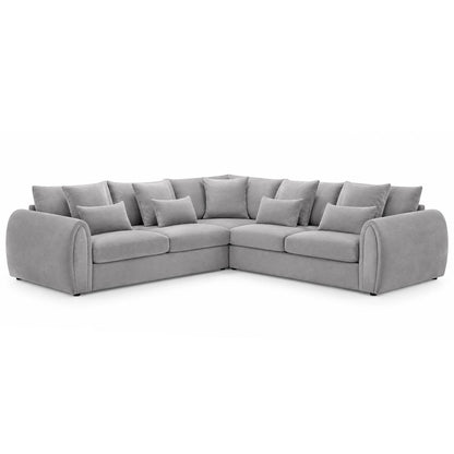 Mercer Large 5 Seater 2 Corner 2 Velvet Sofa Grey or Mocha