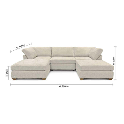 Kenzo U-Shaped 4-5 Seater Chenille Fabric Sofa
