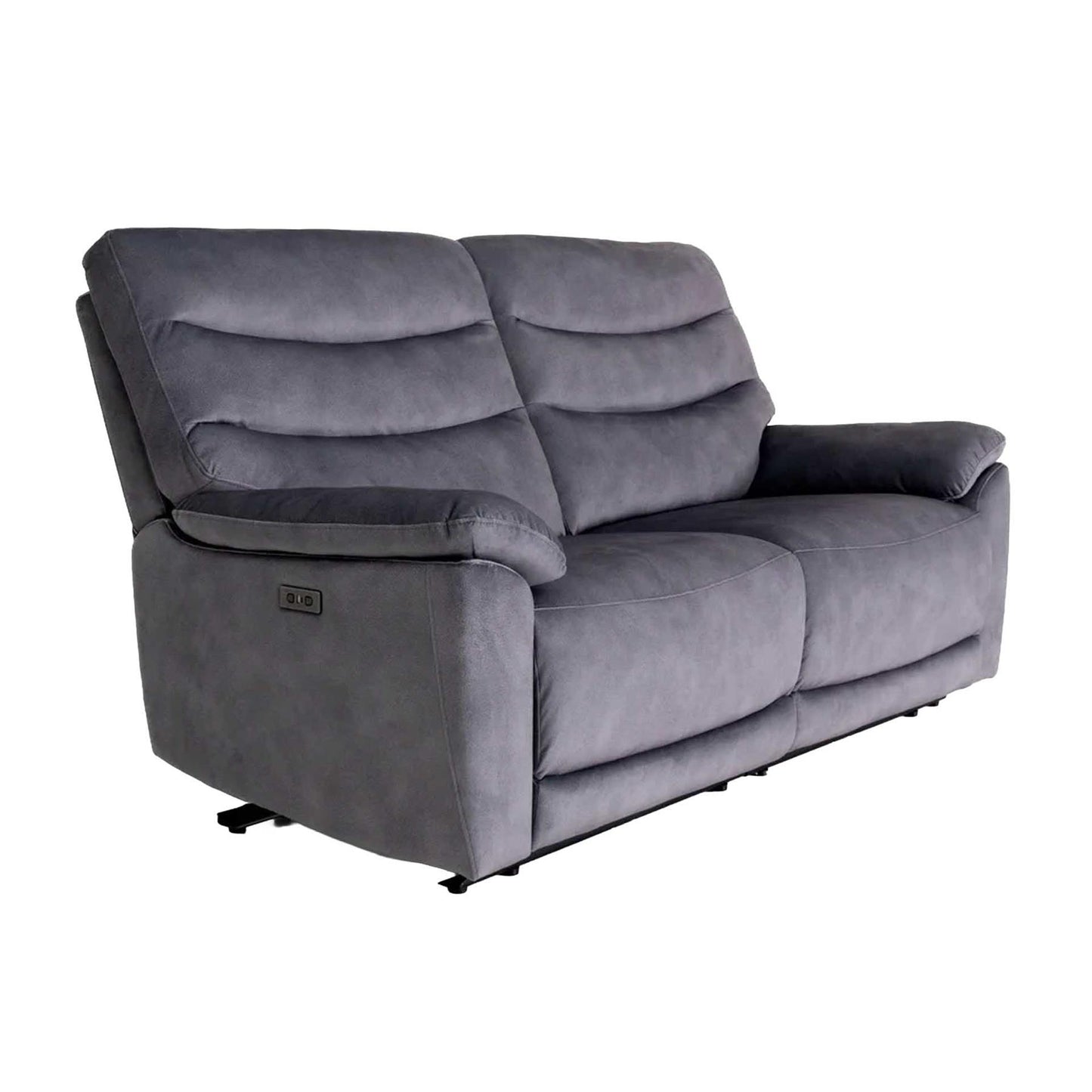 Tilly Electric Reclining 3 Seater Sofa Settee  Charcoal USB Charging