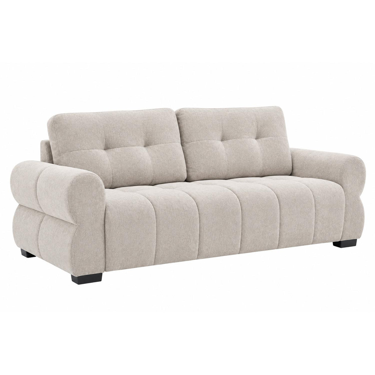 Sandford 3 2 Sofa Suite Fabric Set Rolled Arms Beige or Grey