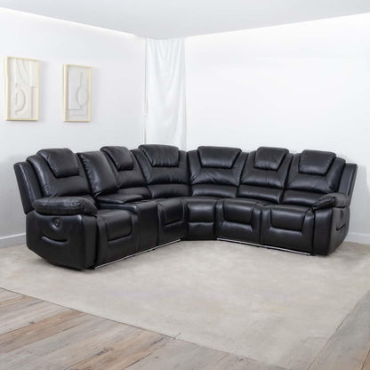 Oxbridge 5 Seater Electric Recliner Corner Sofa LED USB Black or Grey