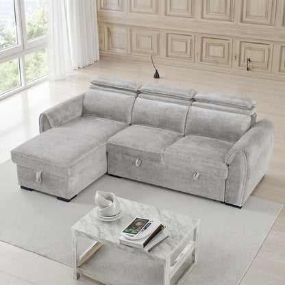 Carlo Universal Corner Sofabed with Storage & Adjustable Headrests