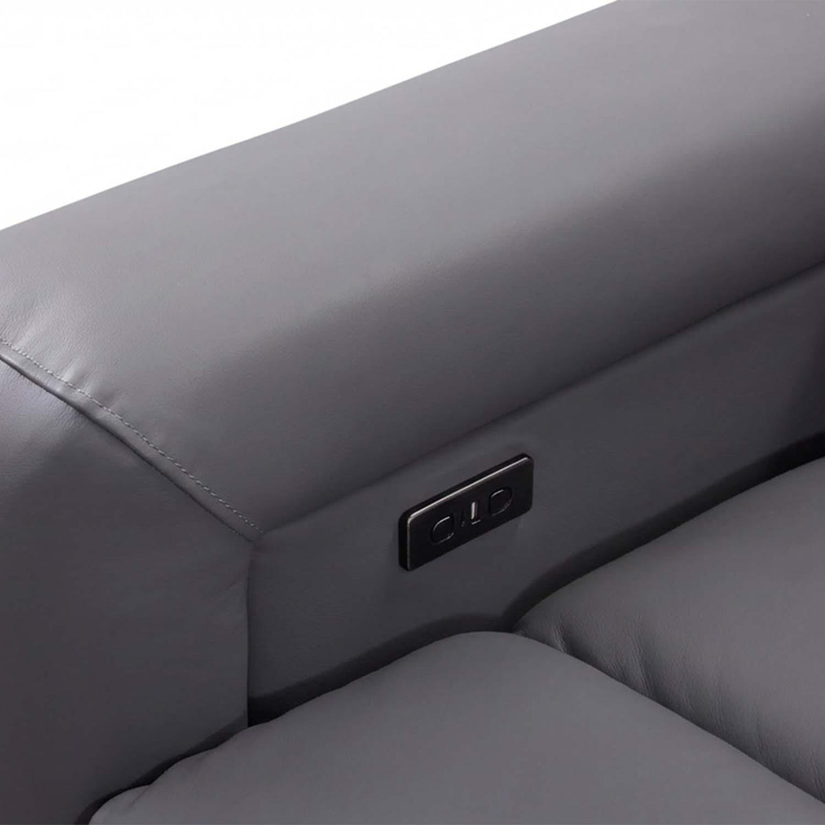 Delilah Electric Reclining Grey 3 Seater Sofa With Soundbar