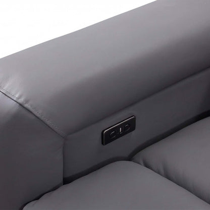 Delilah Electric Reclining Grey 3 Seater Sofa With Soundbar
