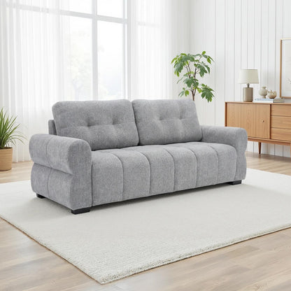 Sandford 3 2 Sofa Suite Fabric Set Rolled Arms Beige or Grey