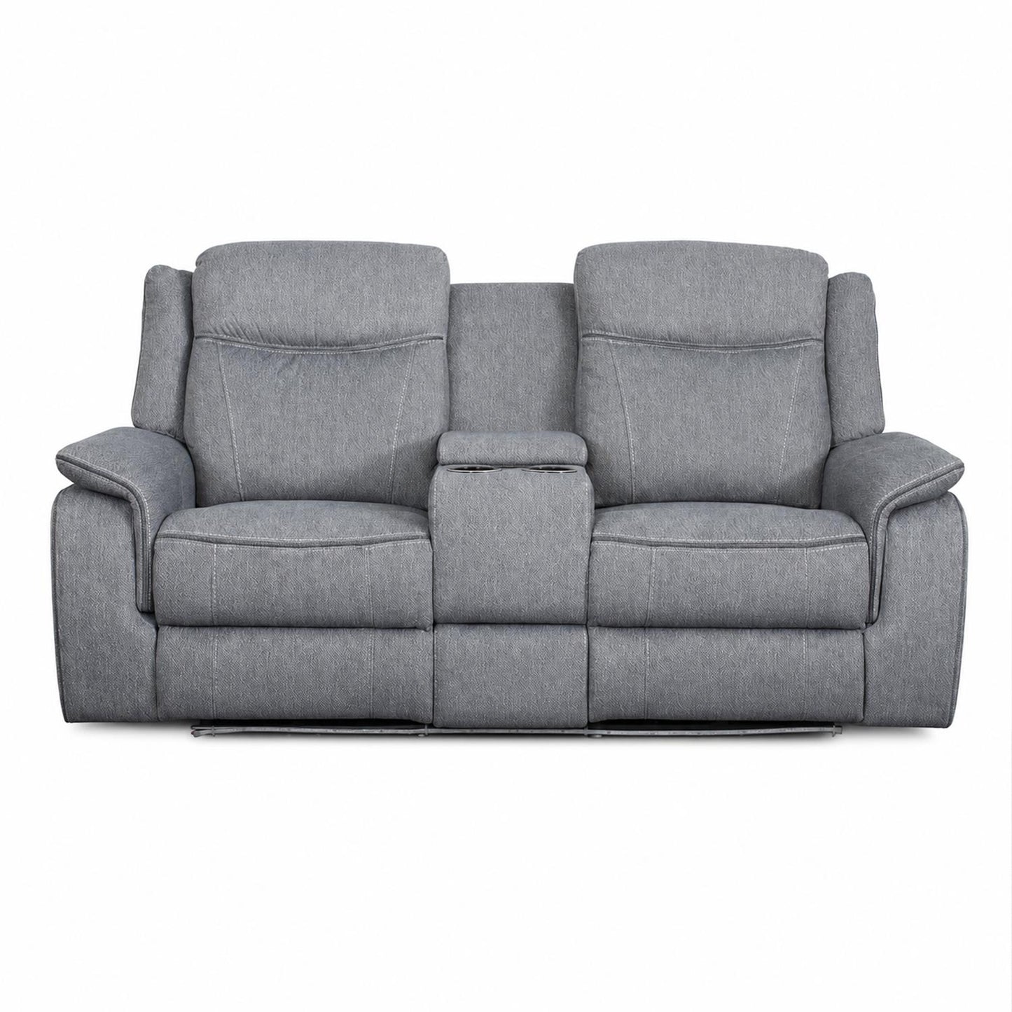 Milano Grey Fabric Electric Reclining Sofa Suite USB Cup Holder