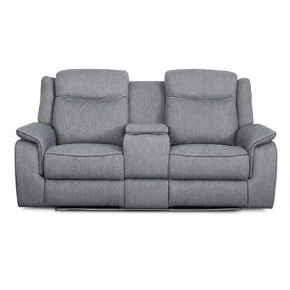 Milano Grey Fabric Electric Reclining Sofa Suite USB Cup Holder