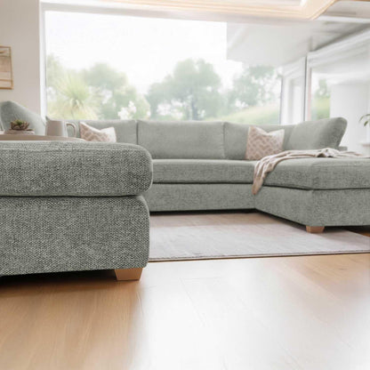 Kenzo U-Shaped 4-5 Seater Chenille Fabric Sofa