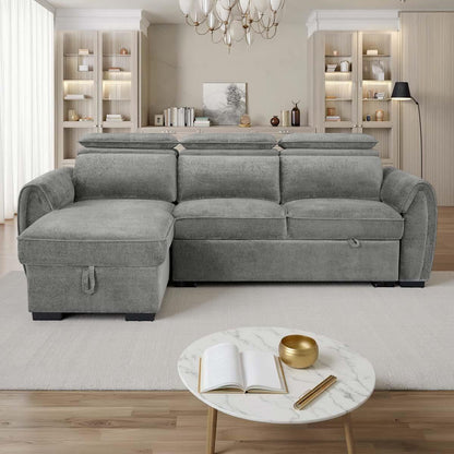 Carlo Universal Corner Sofabed with Storage & Adjustable Headrests