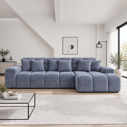Jenson Plush Velvet Corner Sofa Left Right Hand Facing with Chaise