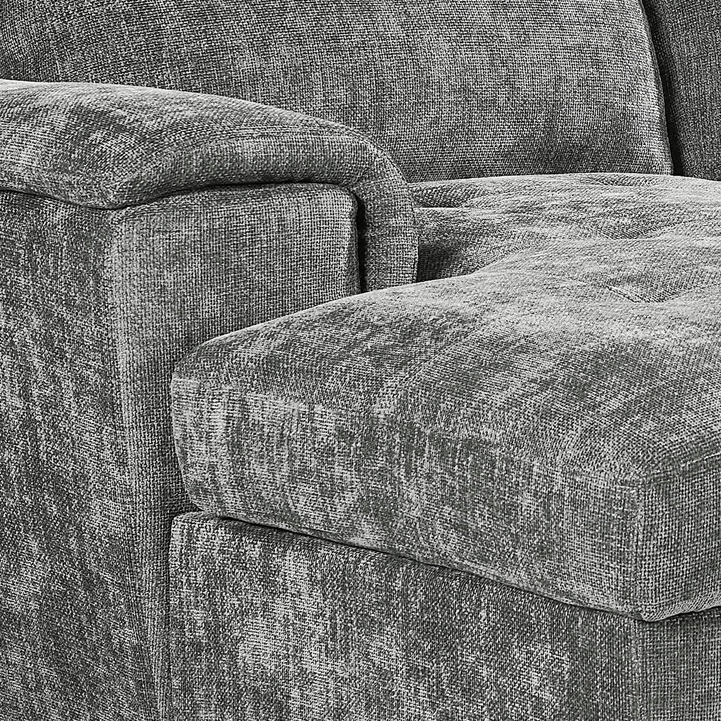 Alora 4–5 Seater Grey Fabric U-Shaped Sofa with Storage & Headrests