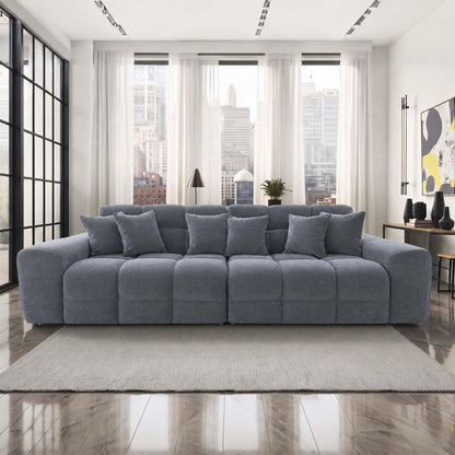 Jenson 4 Seater Plush Velvet Sofa with Deep Seats & Boxed Arms