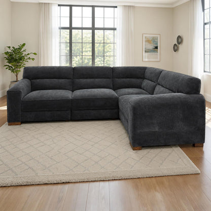 Clifton Universal Corner Sofa Soft Fabric Grey Green Charcoal