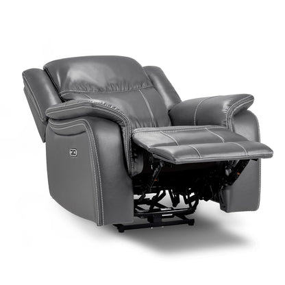 Orlando Leather Black or Grey Armchair Electric Recliner