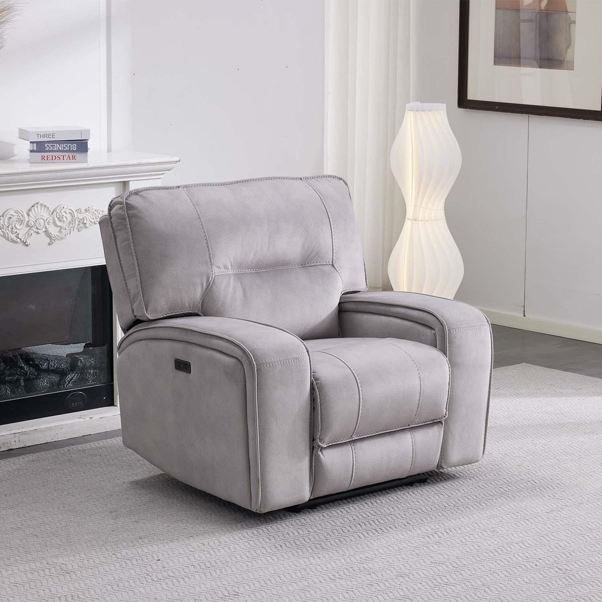 Caleb Power Electric Reclining Single Seater Armchair Aspen Latte