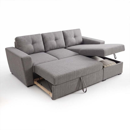 Oregon Universal 3 Seater L shaped No Spill Fabric Corner Sofa Bed