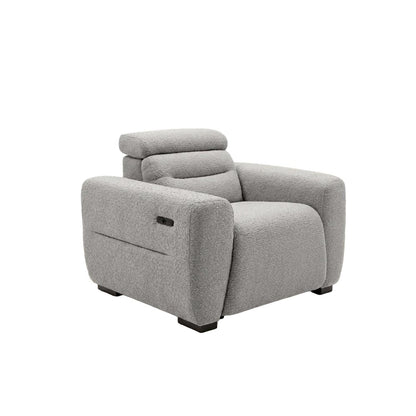 Thornton Electric Recliner Armchair Boucle USB Beige or Grey