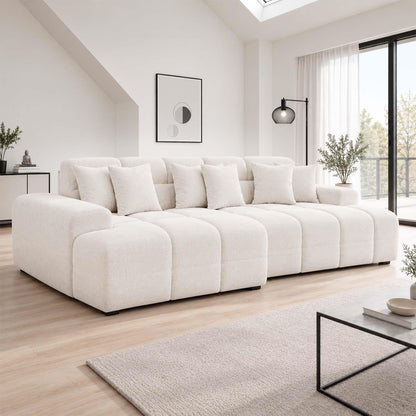 Jenson Plush Velvet Corner Sofa Left Right Hand Facing with Chaise