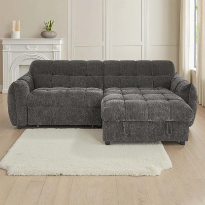 Fenton Universal Corner Sofa Bed with Storage Chaise Chenille Fabric