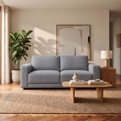 Melrose 2 Seater Woven Fabric Sofa with Removable Back Cushions