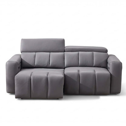 Delilah Electric Reclining Grey 3 Seater Sofa With Soundbar