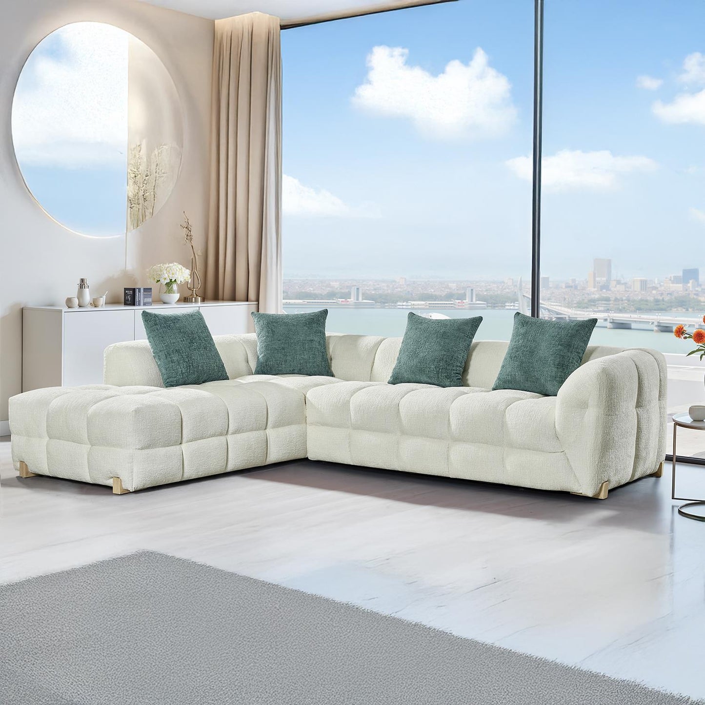 Geneva 5 Seater L Shaped Corner Sofa Left Hand Facing