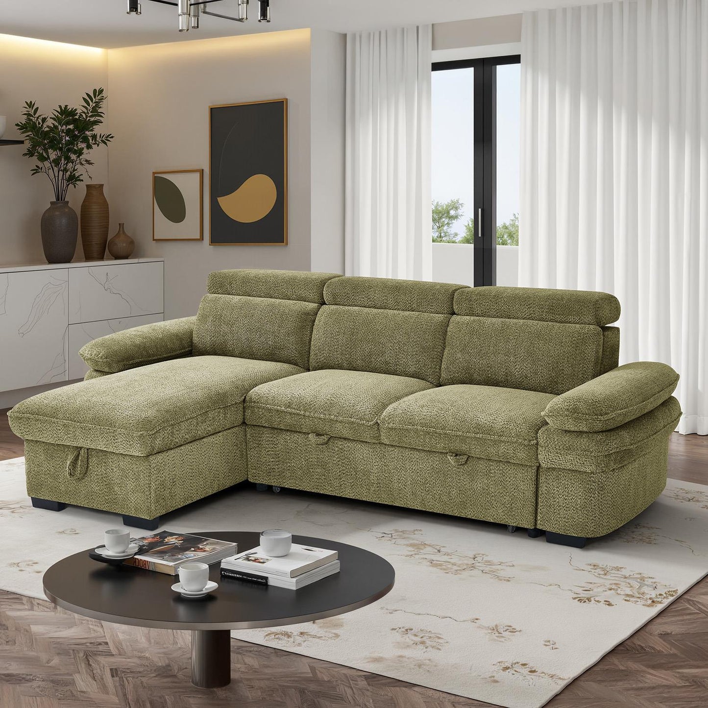 Blake Universal Corner 4 Seater Fabric Sofa Bed