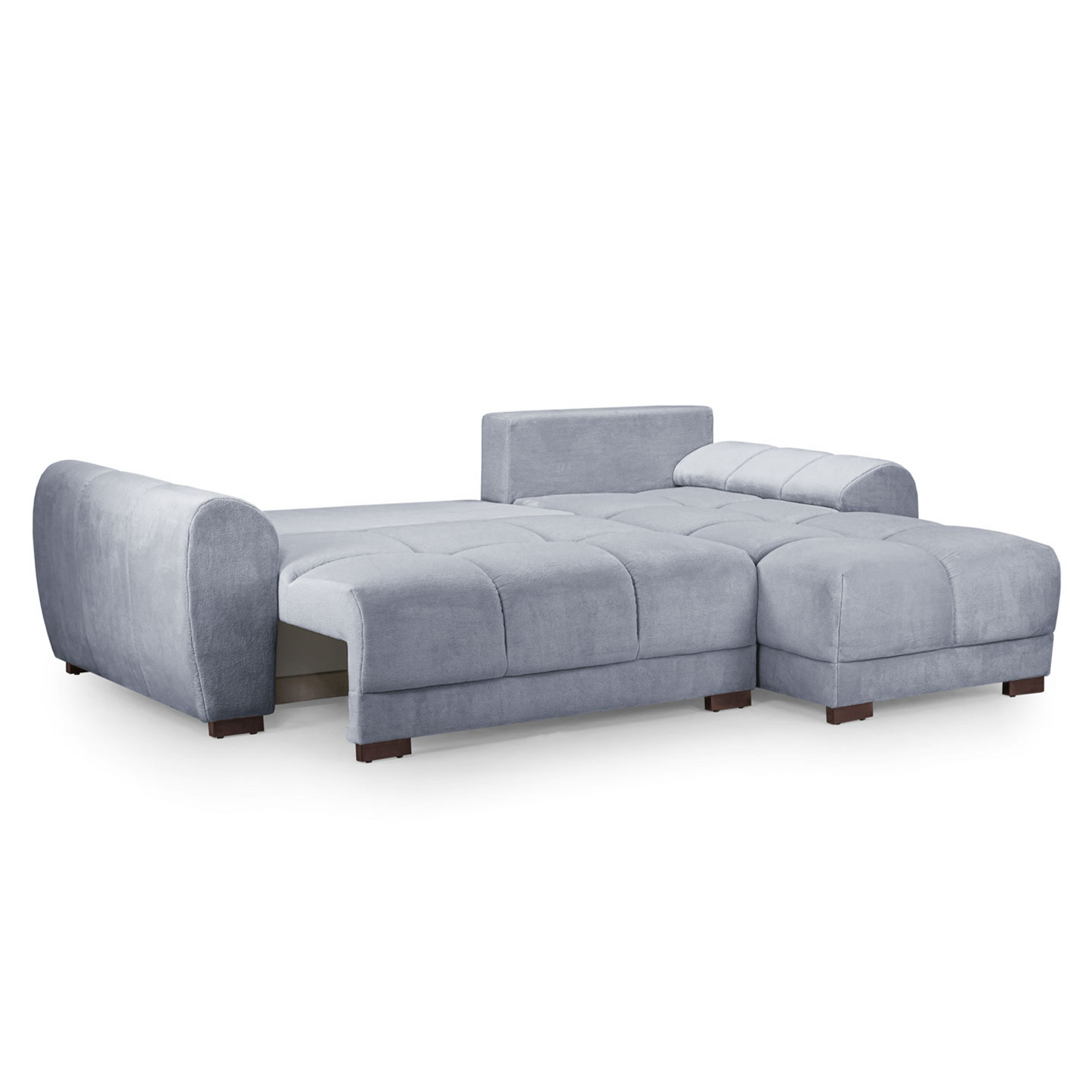 Zura Plush Velvet Large 3 Seater L Shaped Universal Corner Sofa Bed