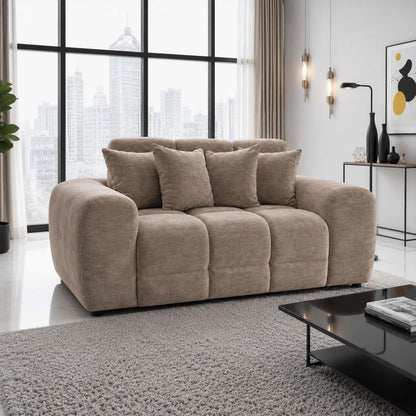 Jenson 2 Seater Plush Velvet Sofa with Deep Seats & Boxed Arms