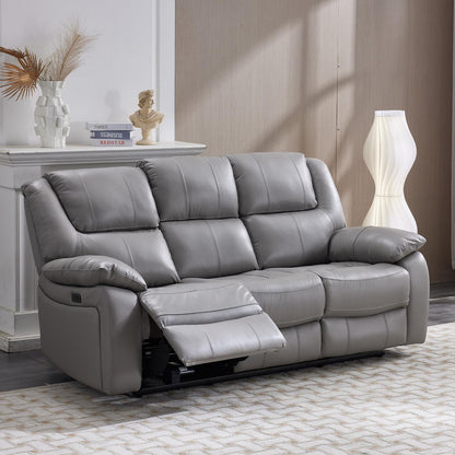 Knowle Electric Reclining 3 Seater Sofa Settee  Pisa Grey USB Charging